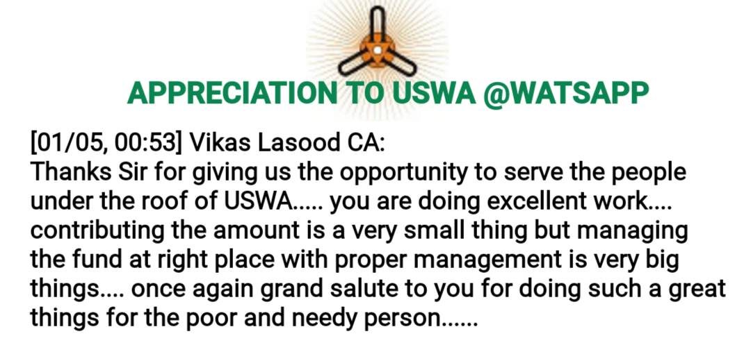 Appreciation to USWA